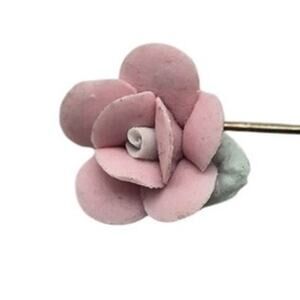 Pink Rose Stick Hat Pin Gold Tone Lapel Brooch Floral – Vintage Romantic